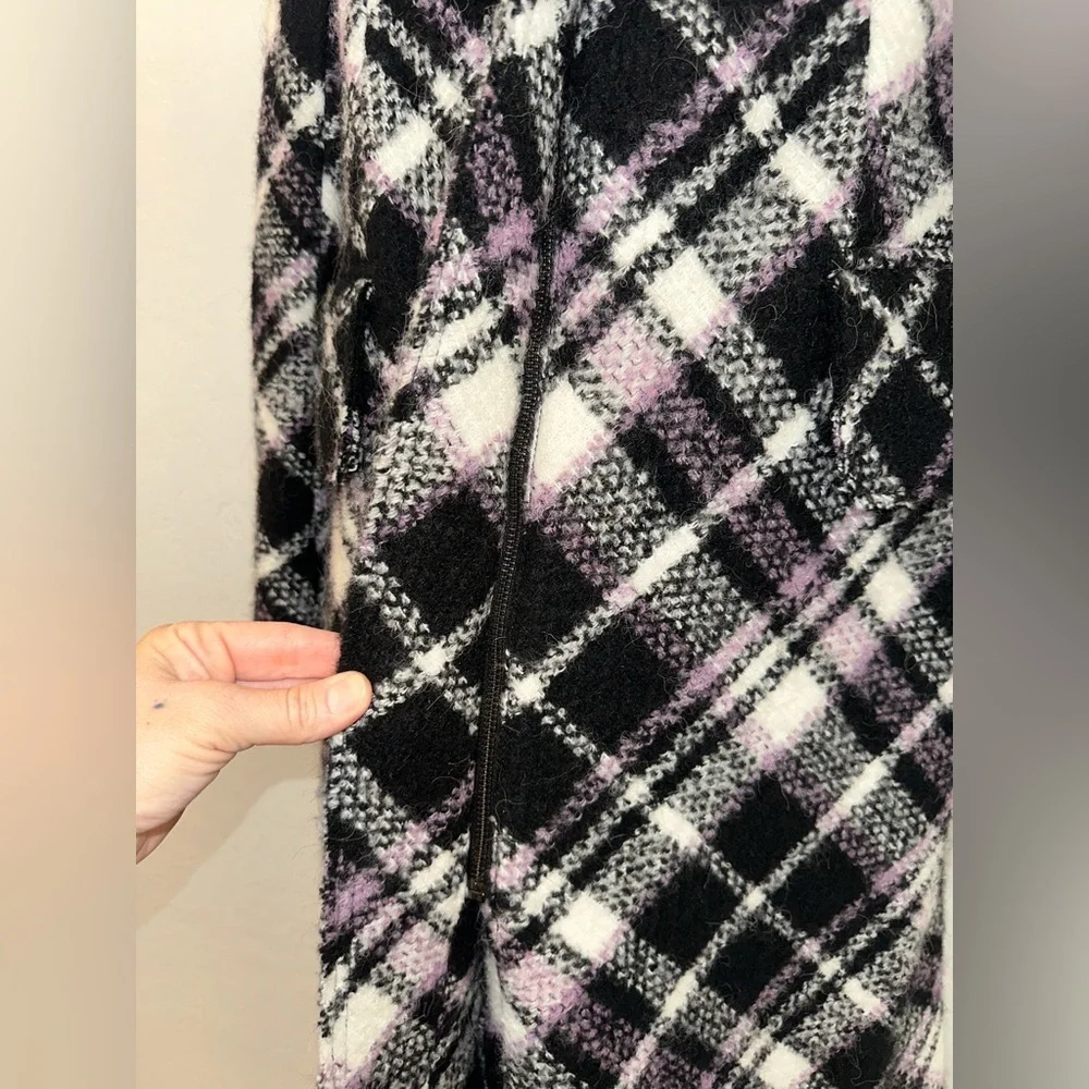 Kate Spade New York Plaid Print Boucle Trench AS SEEN ON Cecilia Vega‎ GMA 00